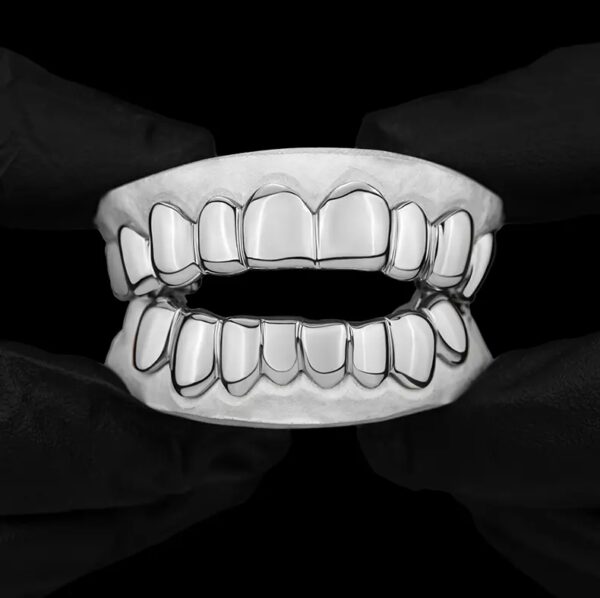 white gold polished solid classic grillz