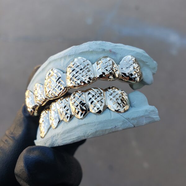 Yellow Gold Heavy Diamond Cut Grillz | GotGrillz