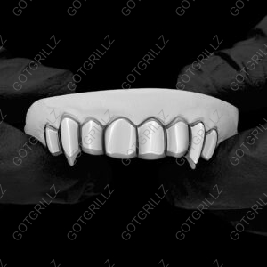 Gold Solid Polished K9 Fangs Grillz