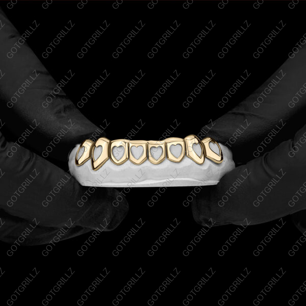 Yellow Gold Cut Out Open Heart Grillz - Got Grillz