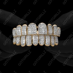 White Gold Invisible Set Princess Cut Diamond Grillz - Got Grillz