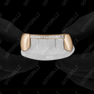 YG_Princess Cut Diamonds Invisible Set Top Bar with Solid K9 Grillz - Got Grillz