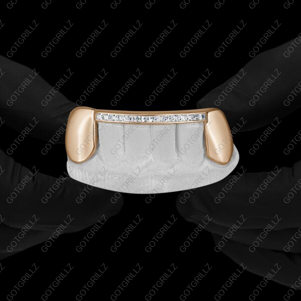 YG_Princess Cut Diamonds Invisible Set Top Bar with Solid K9 Grillz - Got Grillz