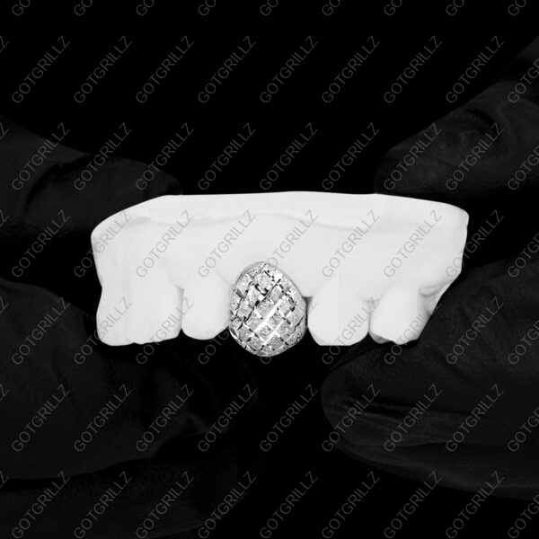 Gold Diamond Dust Cut Single Tooth Grillz